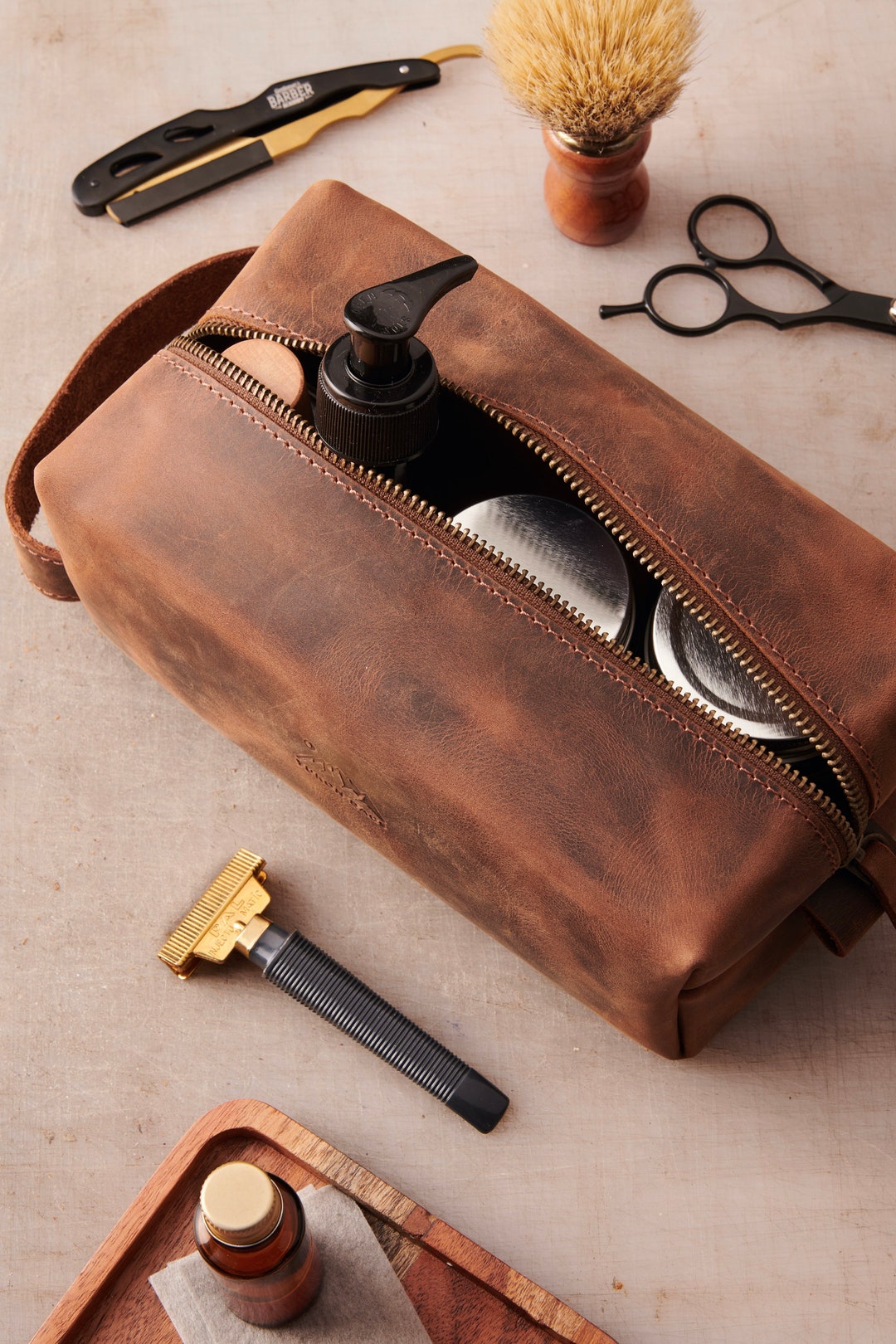 Personalized Leather Travel Bag for Men Etsy