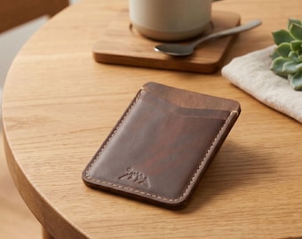 Cartera con clip para billetes de cuero de grano completo personalizada: Bloqueo RFID hecho a mano