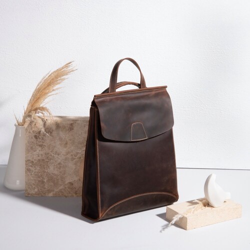 Leather Backpack Women Leather Backpack Purse Backpack Etsy Australia