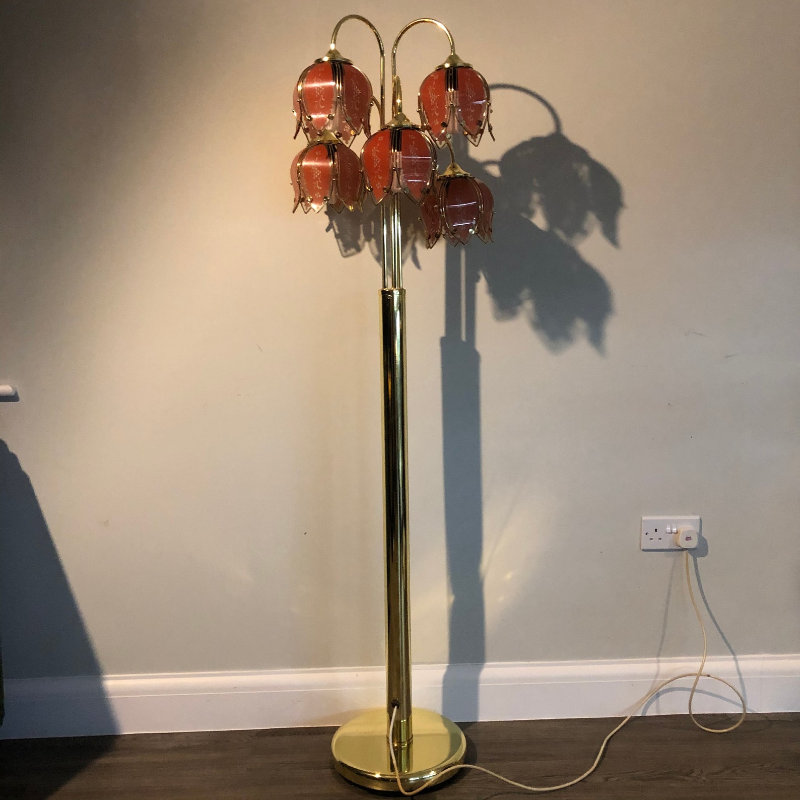 Vintage lotus flower floor lamp Etsy
