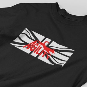 Support your Sport - Dog Agility T-shirt, Gift for agility lover, Union Jack and Dog Jumping T-Shirt