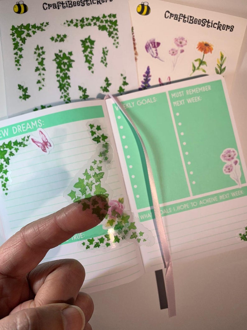 Sweeping Ivy Bullet Journal Sticker Set, Scrapbooking Sticker Set, Ivy ...