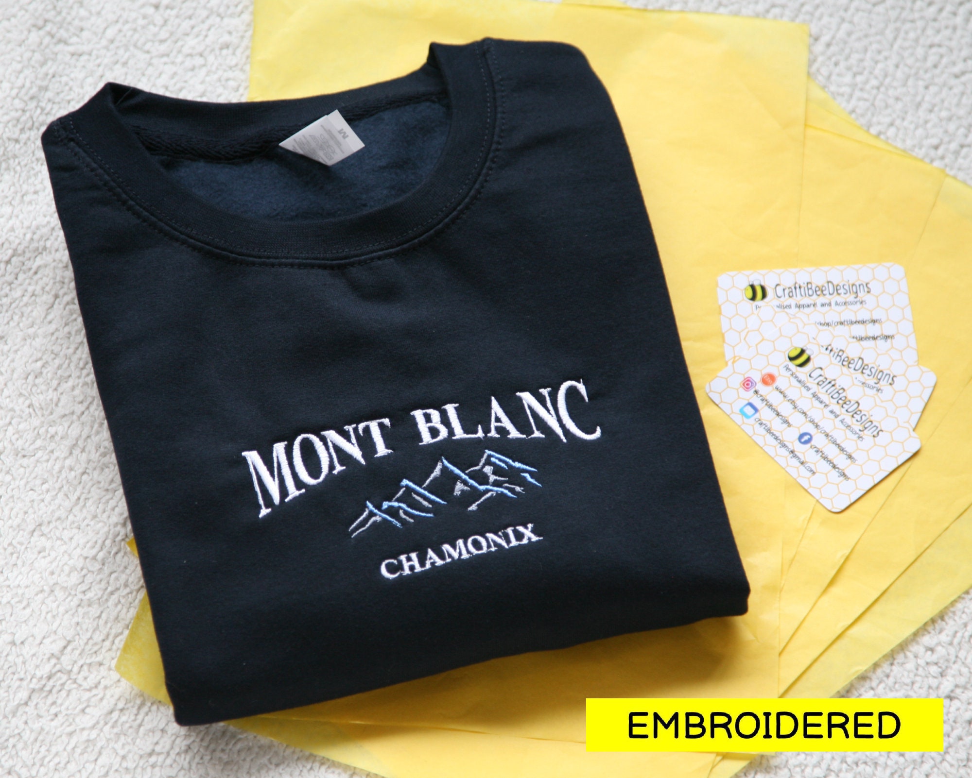 Mont Blanc Vintage Wash Unisex Embroidered Sweatshirt