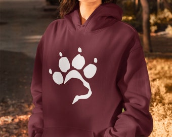 paw print zip up hoodie