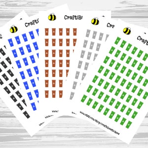 Afvalbak collectie herinnering planner stickers, planner stickers prullenbak, prullenbak sticker planner, stickers prullenbak voor planners