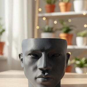 Face Planter Pot, PLA Sculptural with 3.5-Inch or 5-Inch Options