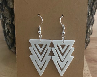 Geometric Delight 3D Printed Earrings | Playful Triangular Dangles