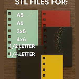 Notebook Cover STL, Six Sizes for Cinch Binding and 3D Printing