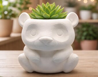 Maceta adorable con forma de panda para suculentas, soporte para plantas con diseño de animal kawaii, regalo único para amantes de las plantas, decoración de escritorio, maceta impresa en 3D.