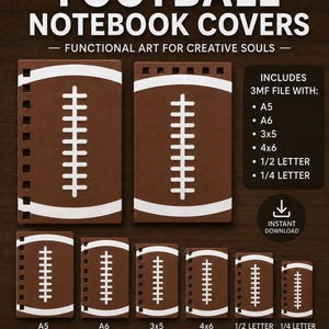 Football 3MF File, Lace Design Notebook Cover for Cinch Binding
