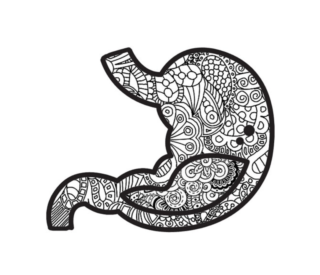 Zentangle Stomach PDF Coloring Page - Etsy