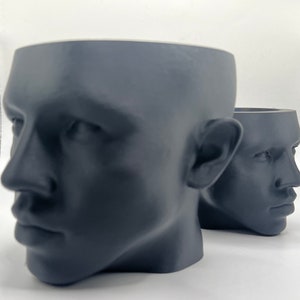 Man of Foliage Planter - Eco-Friendly 3D Printed Face Vessel, Modern Masculine Decor, Unique PLA Indoor Plant Pot for Home or Office
