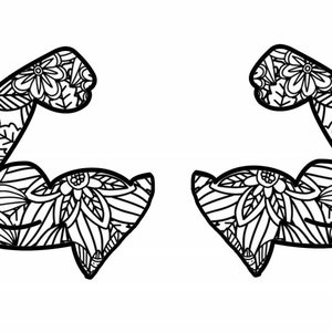 Zentangle MuscleArms PDF Coloring Page