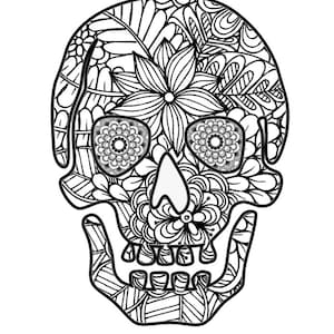 Zentangle Skull PDF Coloring Page
