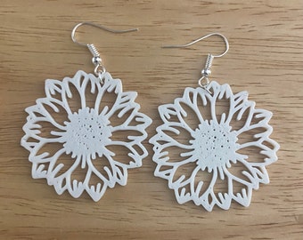 Elegant Sunflower Flower 3D Printed Earrings Lightweight and Charming