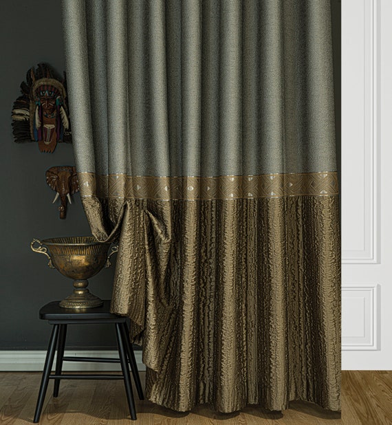 Luxury Jacquard Curtains Six 6 Color Designs in 118 Inch Width