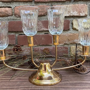 Home Interiors CHANTILLY Homco Clear Glass Peg Votive Candle Holders; Sconce Globes CHANTILLY Shades 1980’s Farmhouse Home Decor Set of 4