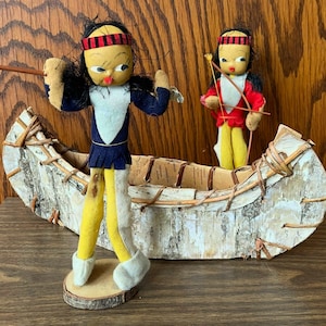 DOLLS American Indian Dolls, Doll with Bow Arrow, Doll with Spear, Hunting Dolls, Aborigine Dolls, Native Dolls, Inuit Culture Dolls, Sioux;