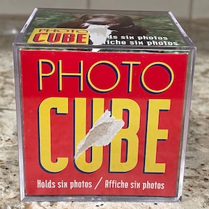 Vintage Photo Cube, Acrylic, New in Box, Preserved from the 1970s; Great vintage, old time gift! Gifts under 30 dollars!