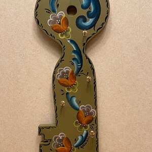 Key Rack, Tole Painted Key Rack, Rosemaling Key Rack, Key Holder With ...