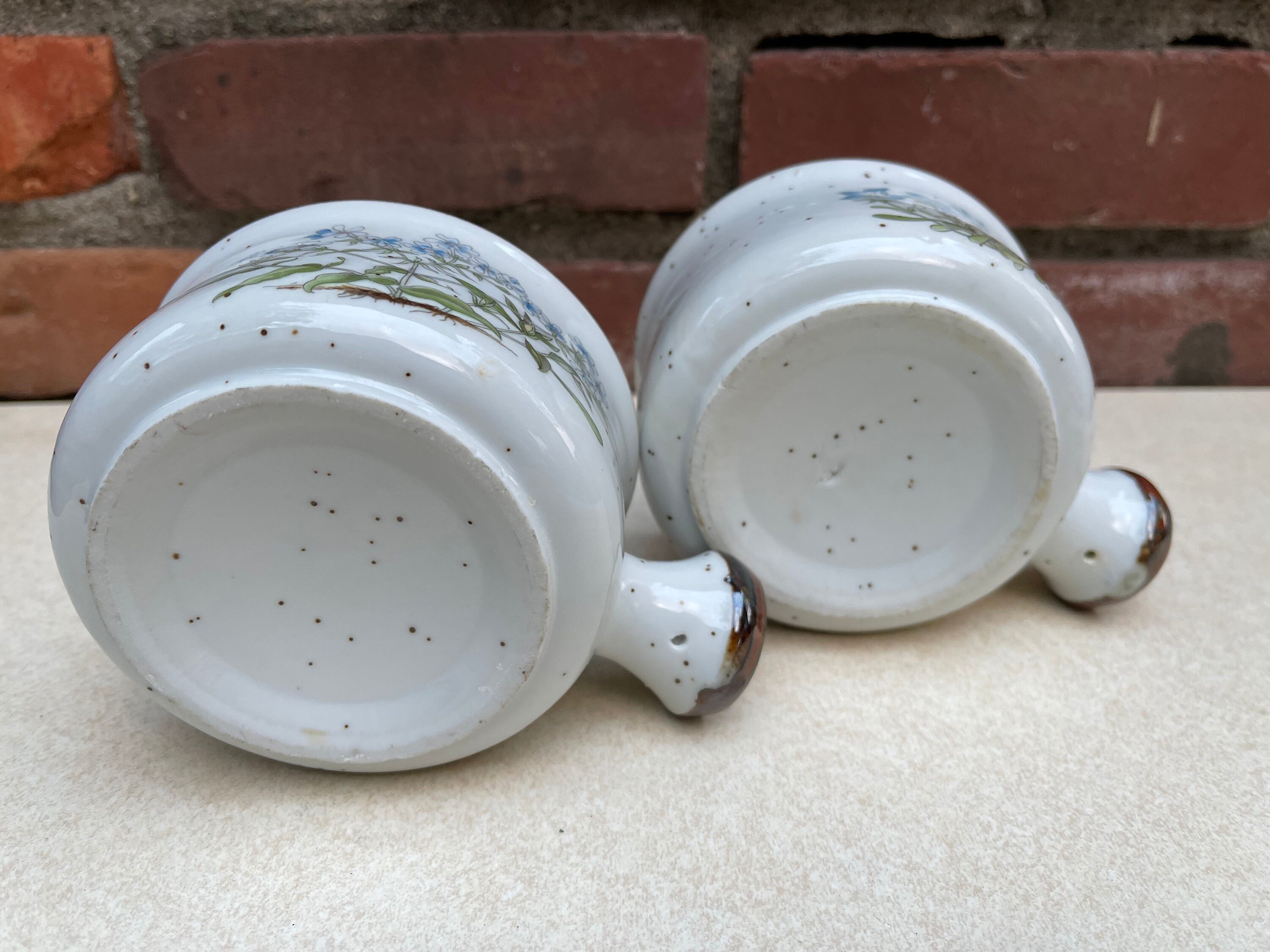 Set of 2 Stoneware Soup Mugs With Handle Soup Pot Individual Etsy