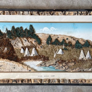 SIOUX Indian Camp Framed Picture | Vintage Sioux Indian Wall Art | Spirit Lake Okoboji Iowa Sioux Indians | South Dakota Sioux Indian Tribe