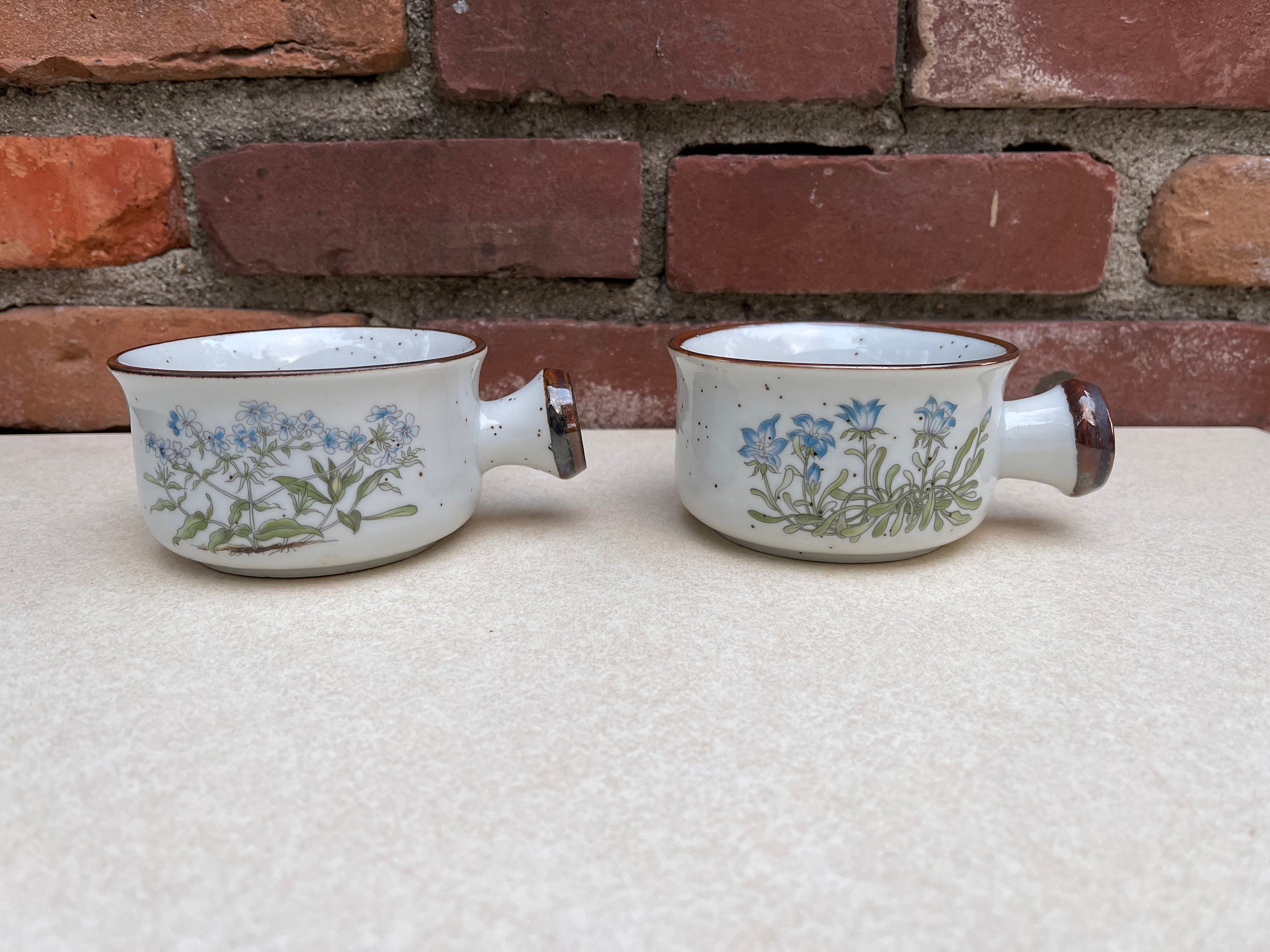 Set of 2 Stoneware Soup Mugs With Handle Soup Pot Individual Etsy