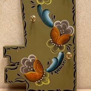 Key Rack, Tole Painted Key Rack, Rosemaling Key Rack, Key Holder With ...
