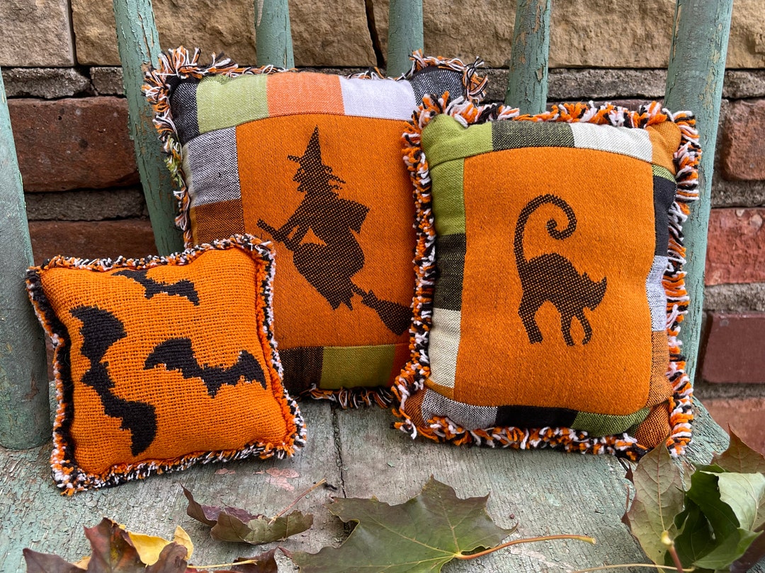 Cute Halloween Decor Small Halloween Theme Pillow Decor Orange and