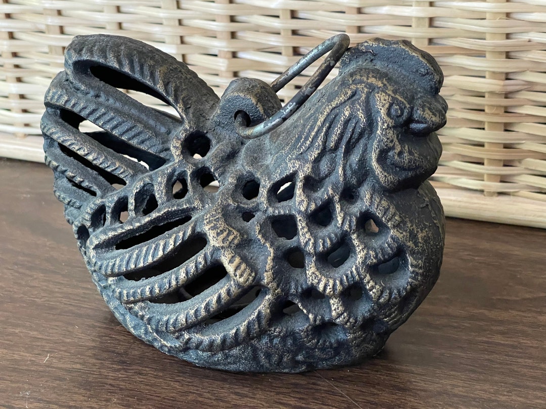 Metal Chicken Candle Decor Cast Iron Chicken Candle Holder Etsy