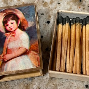 Antique Match boxes in a decorative box  | Interesting art worthy Match box covers | Pinky | Paper Matchboxes with Metal Cover | Graphics
