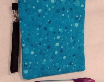 blue zipper pouch