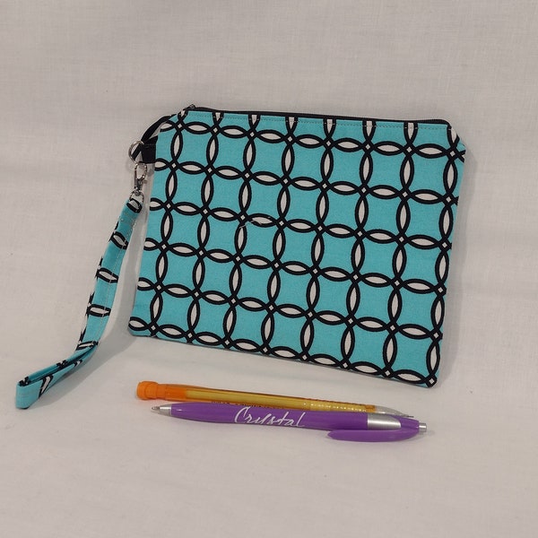 blue zipper pouch