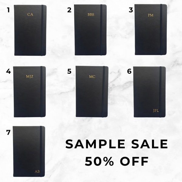 SAMPLE SALE Vegan Leather Journal / Notebook - Personalized / Monogrammed