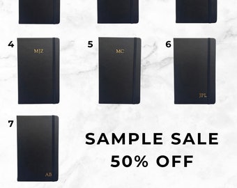 SAMPLE SALE Vegan Leather Journal / Notebook - Personalized / Monogrammed