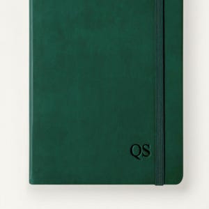 Hunter Green Vegan Leather Journal / Notebook - Personalized / Monogrammed