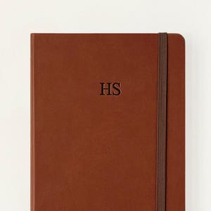 Bruin veganistisch leren dagboek / notitieboek - gepersonaliseerd / gemonogrammeerd