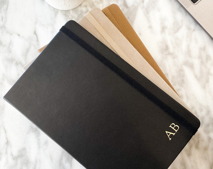 Vegan Leather Journal / Notebook - Personalized / Monogrammed