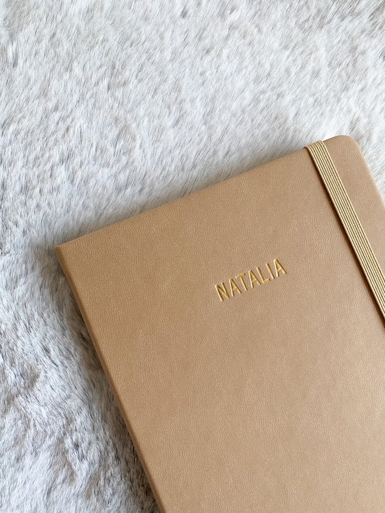 Vegan Leather Journal / Notebook Personalized / Monogrammed Camel