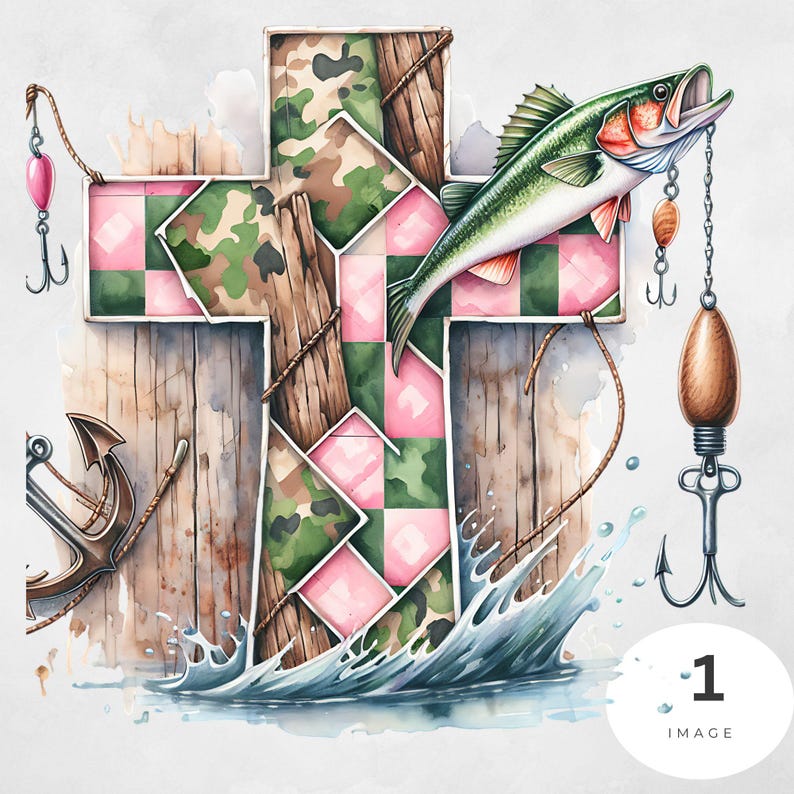 Camo Cross Fishing Png, Christian Fishers of Men Png, Bible Nature ...
