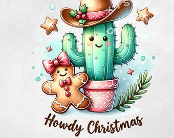Howdy Christmas Png, gingerbread png, Cowboy Coquette Bow, Western Christmas Png Design, Christmas Png, Christmas Cowboy boots Png Design