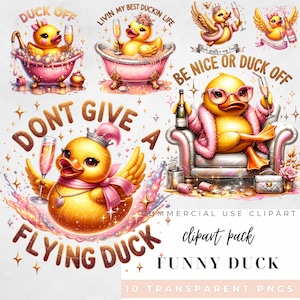 Duck off PNG, Funny Rubber Duck Clipart, Sassy Cute Duck Sublimation Design, Trendy Duck UVDTF Transfer, Graphic Tee Sticker File,  sweary