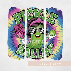 Pickle Ballin, retro pickleball PNG, Cute Pickle Ball design, funny pickleball, Pickle ball DTF Transfer File, Dink This Shirt, funny pickle