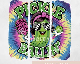 Pickle Ballin, retro pickleball PNG, Cute Pickle Ball design, funny pickleball, Pickle ball DTF Transfer File, Dink This Shirt, funny pickle