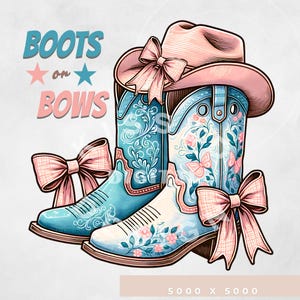 Boots Or Bows Gender Reveal PNG, Retro Cowgirl Cowboy Shower Reveal Party PNG, Western Sublimation, Rodeo Country Design