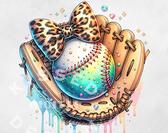 Baseball glove Ice Cream Drip PNG, Baseball Sport Team Digital File, Baseball Mom Sublimation Digital Download