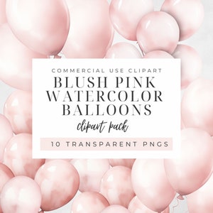 Roze aquarel ballonnen png, blozen roze ballonnen clipart, roze verjaardagsballons, verjaardag clipart, partij clipart, ballon png, clipart
