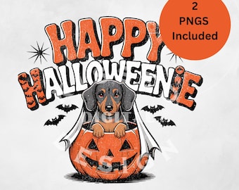 Happy Halloweenie Dachshund Png, retro Halloween, Dog Mom Gift, Dachshund Lover, Halloween Gift, Wiener Png, Sausage Dog Png Doxie,Halloween