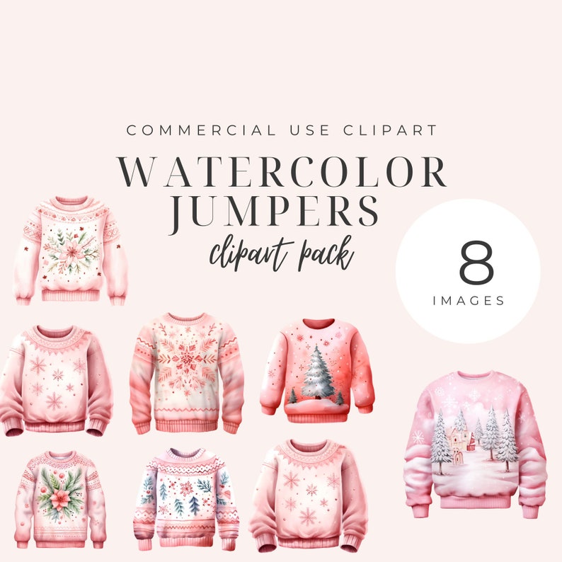 Christmas Jumper Png Transparent Background Clipart Pack Bundle