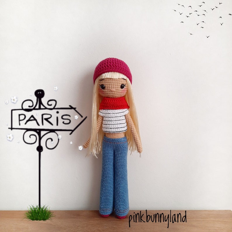 PARIS. Amigurumi Doll Pattern. Crochet doll. PDF in English. image 1